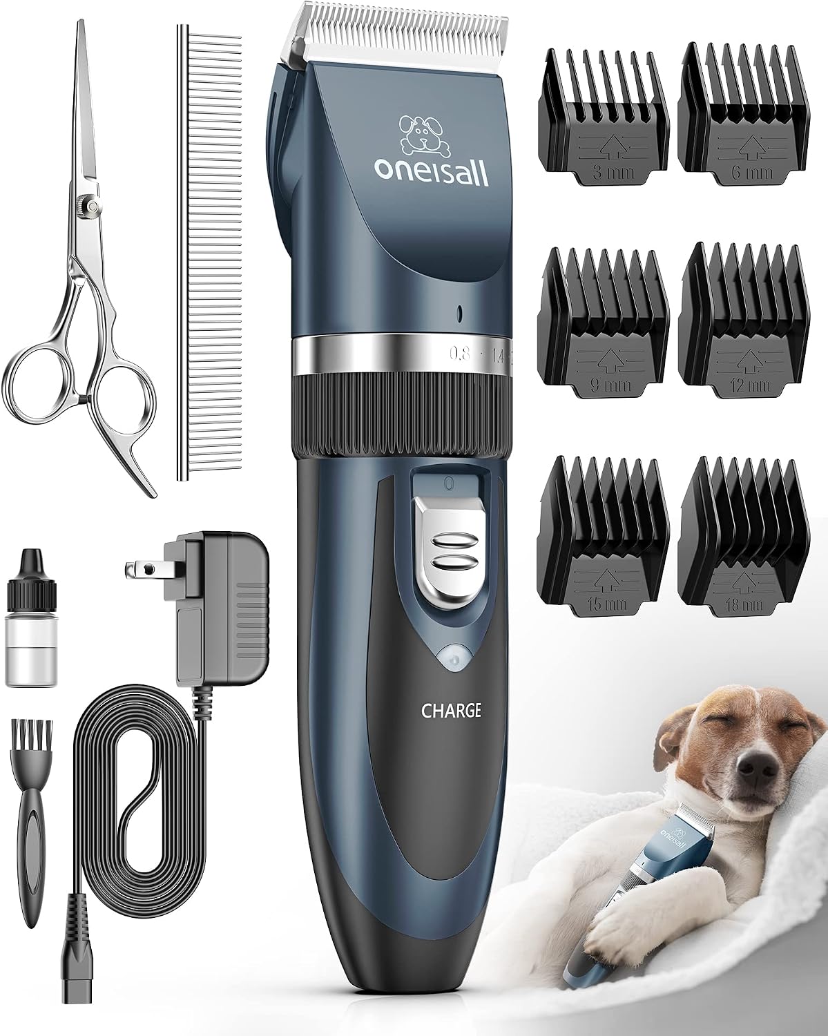 oneisall Dog Clippers Grooming Kit for Dogs Cats Pets