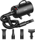 Dog-Hair-Dryer, 5.2HP/ 3800W High Velocity Pet Blow Dryer with Heater for Grooming, Speed Temperature Adjustable Dog Blower Grooming Dryer with 4 Nozzles