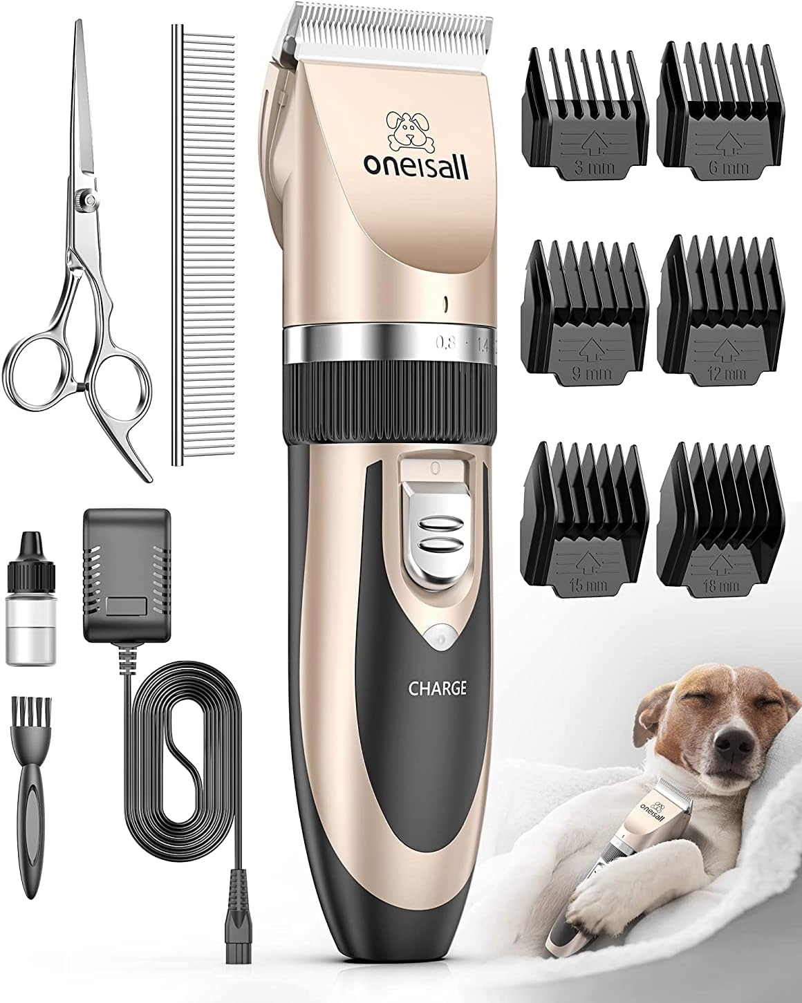 oneisall Dog Clippers Grooming Kit for Dogs Cats Pets