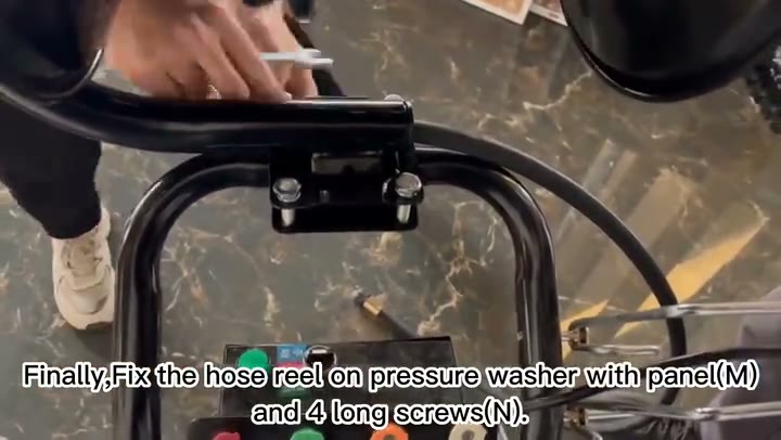 Heavy-Duty Steel Pressure Washer Hose Reel with Hand Crank and Swivel Arm detail 6