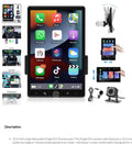 10.4-Inch Single-DIN Touchscreen Car Stereo with CarPlay and Android Auto product view