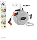 Wall-Mounted Retractable Garden Hose Reel with 180-Degree Swivel product view