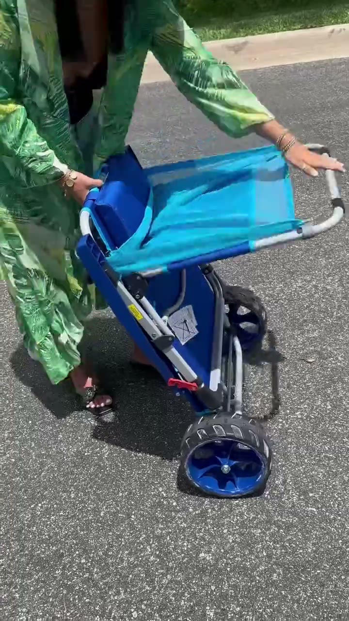 3-in-1 Beach Rolling Wagon with Convertible Lounge Seat detail 3