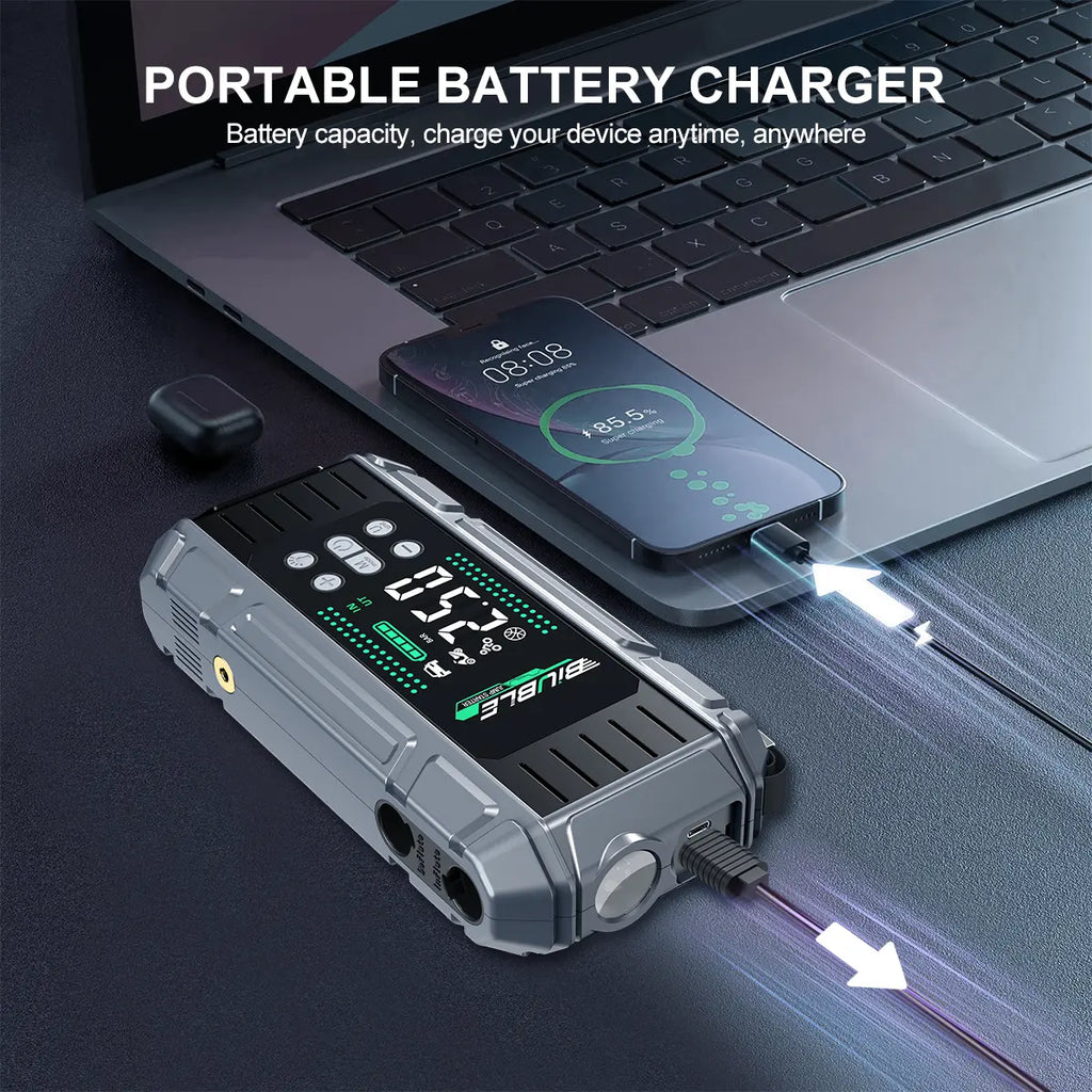 T3V2 TikTok gallery 4: BIUBLE X7 portable battery charger powering a phone and laptop